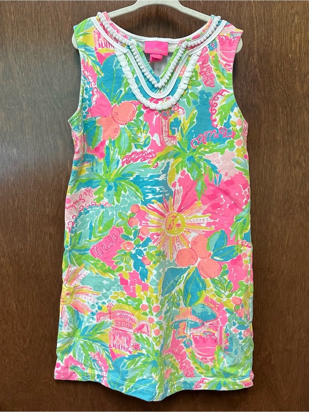 Girls L (8-10) Lilly Pulitzer Sleeveless Terry Knit Shift Dress Colorful Preppy